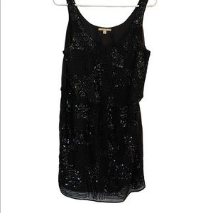 NWT Gianni Bini Black Sequined and Beaded Knee Length Cocktail Dress Size M